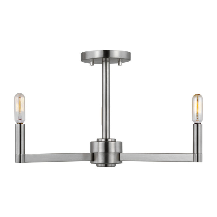 Myhouse Lighting Visual Comfort Studio - 7764203-962 - Three Light Semi-Flush Mount - Fullton - Brushed Nickel