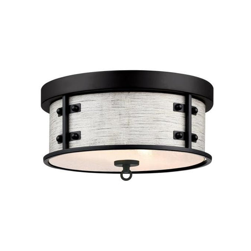 Myhouse Lighting Westinghouse Lighting - 6126100 - Two Light Flush Mount - Callowhill - Matte Black With Antique Ash