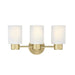 Myhouse Lighting Westinghouse Lighting - 6126700 - Three Light Wall Fixture - Sylvestre - Champagne Brass