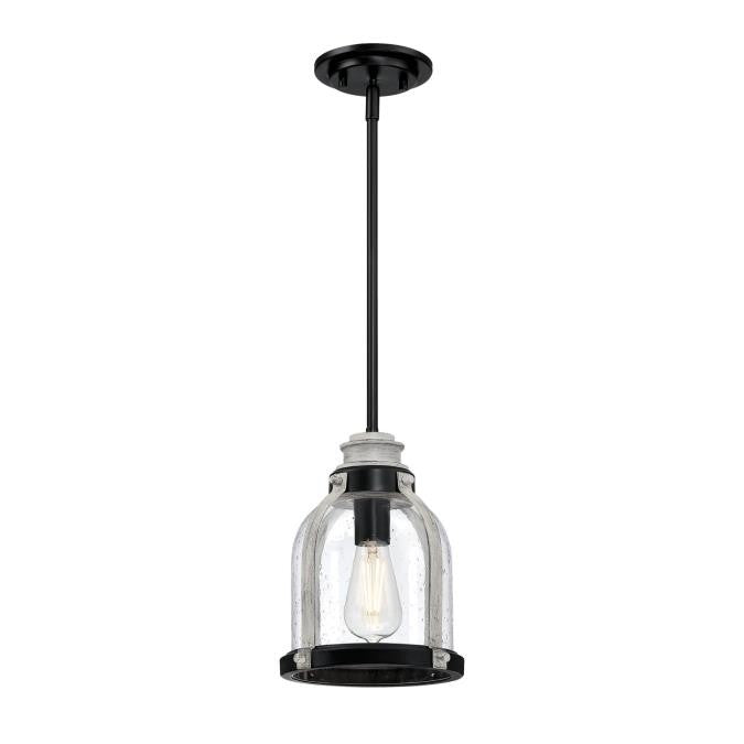 Myhouse Lighting Westinghouse Lighting - 6129700 - One Light Mini Pendant - Cindy - Matte Black With Antique Ash