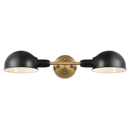 Myhouse Lighting Westinghouse Lighting - 6130800 - Two Light Wall Fixture - Langhorne - Matte Black And Brushed Brass