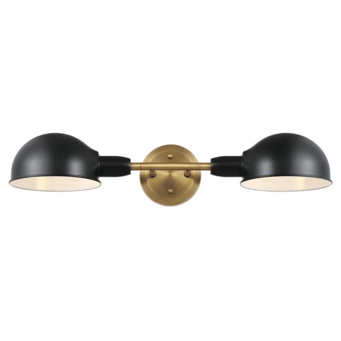 Myhouse Lighting Westinghouse Lighting - 6130800 - Two Light Wall Fixture - Langhorne - Matte Black And Brushed Brass