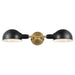 Myhouse Lighting Westinghouse Lighting - 6130800 - Two Light Wall Fixture - Langhorne - Matte Black And Brushed Brass