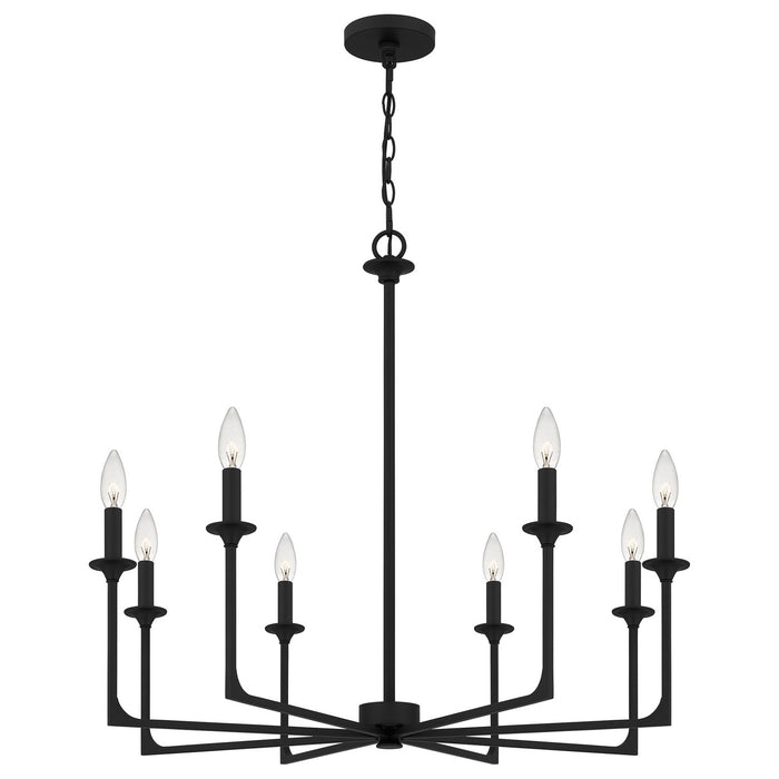 Myhouse Lighting Quoizel - PRC5032MBK - Eight Light Chandelier - Prescott - Matte Black