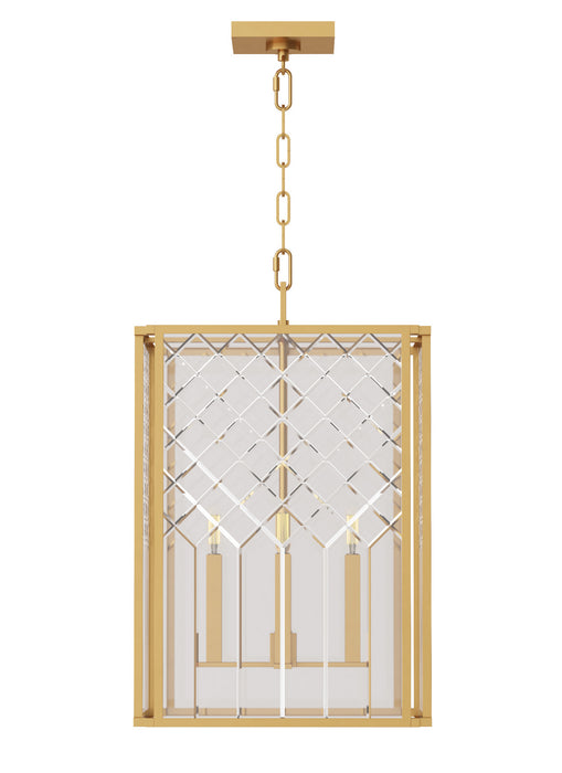 Myhouse Lighting Visual Comfort Studio - AC1144BBS - Four Light Pendant - Erro - Burnished Brass