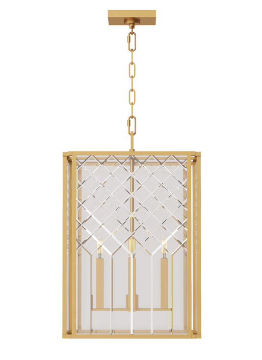 Myhouse Lighting Visual Comfort Studio - AC1144BBS - Four Light Pendant - Erro - Burnished Brass