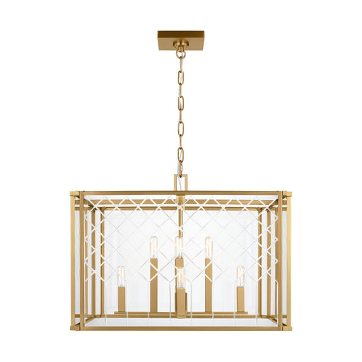 Myhouse Lighting Visual Comfort Studio - AC1158BBS - Eight Light Pendant - Erro - Burnished Brass