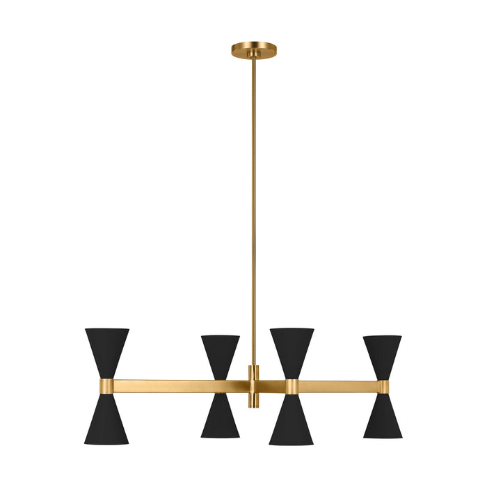 Myhouse Lighting Visual Comfort Studio - AEC1068MBK - Eight Light Chandelier - Albertine - Midnight Black