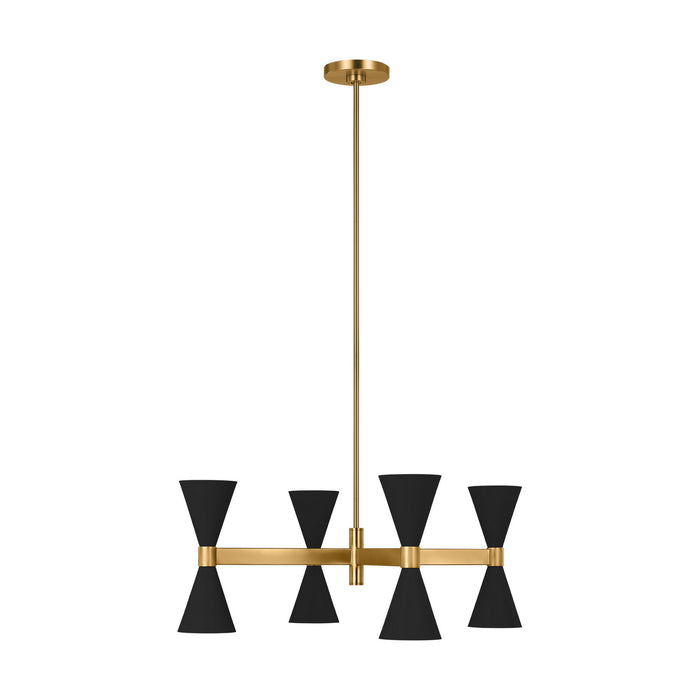 Myhouse Lighting Visual Comfort Studio - AEC1078MBK - Eight Light Chandelier - Albertine - Midnight Black