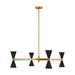 Myhouse Lighting Visual Comfort Studio - AEC1088MBK - Eight Light Chandelier - Albertine - Midnight Black