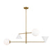 Myhouse Lighting Visual Comfort Studio - AEC1094MWTBBS - Four Light Chandelier - Cosmo - Matte White and Burnished Brass