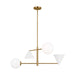 Myhouse Lighting Visual Comfort Studio - AEC1104MWTBBS - Four Light Chandelier - Cosmo - Matte White and Burnished Brass