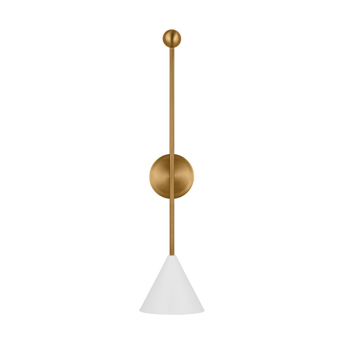 Myhouse Lighting Visual Comfort Studio - AEW1041MWTBBS - One Light Bath Fixture - Cosmo - Matte White and Burnished Brass