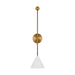 Myhouse Lighting Visual Comfort Studio - AEW1041MWTBBS - One Light Bath Fixture - Cosmo - Matte White and Burnished Brass