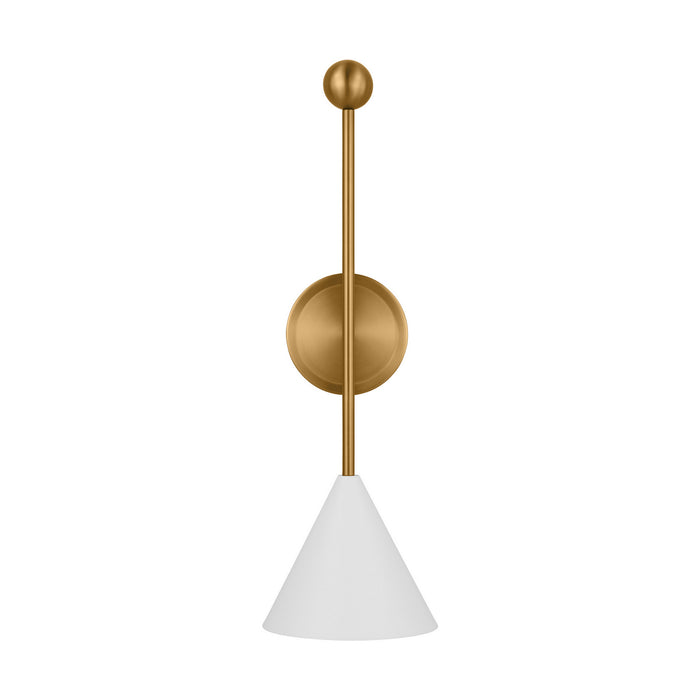 Myhouse Lighting Visual Comfort Studio - AEW1051MWTBBS - One Light Bath Fixture - Cosmo - Matte White and Burnished Brass