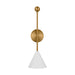 Myhouse Lighting Visual Comfort Studio - AEW1051MWTBBS - One Light Bath Fixture - Cosmo - Matte White and Burnished Brass