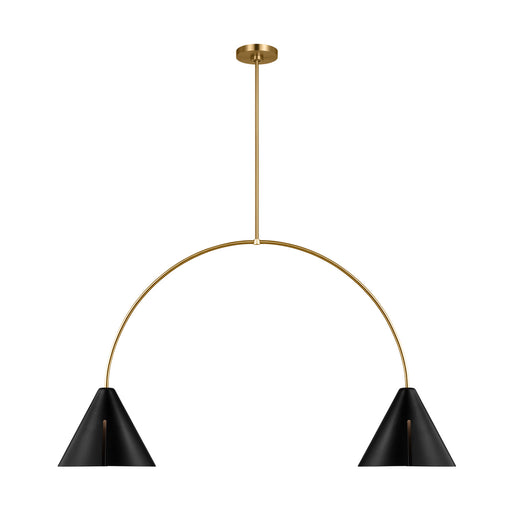 Myhouse Lighting Visual Comfort Studio - KC1102MBKBBS-L1 - LED Linear Chandelier - Cambre - Midnight Black and Burnished Brass