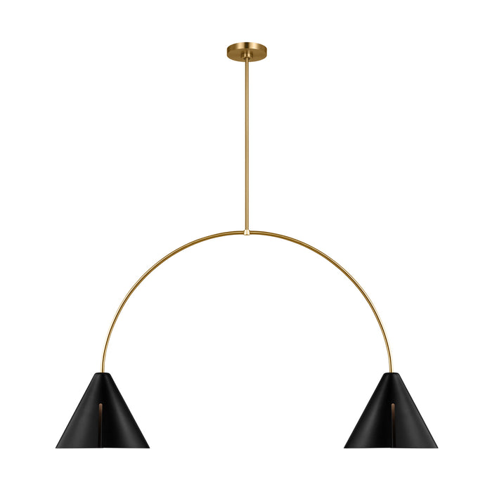 Myhouse Lighting Visual Comfort Studio - KC1102MBKBBS-L1 - LED Linear Chandelier - Cambre - Midnight Black and Burnished Brass