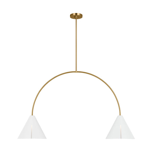 Myhouse Lighting Visual Comfort Studio - KC1102MWTBBS-L1 - LED Linear Chandelier - Cambre - Matte White and Burnished Brass