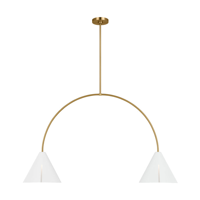 Myhouse Lighting Visual Comfort Studio - KC1102MWTBBS-L1 - LED Linear Chandelier - Cambre - Matte White and Burnished Brass