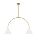 Myhouse Lighting Visual Comfort Studio - KC1102MWTBBS-L1 - LED Linear Chandelier - Cambre - Matte White and Burnished Brass