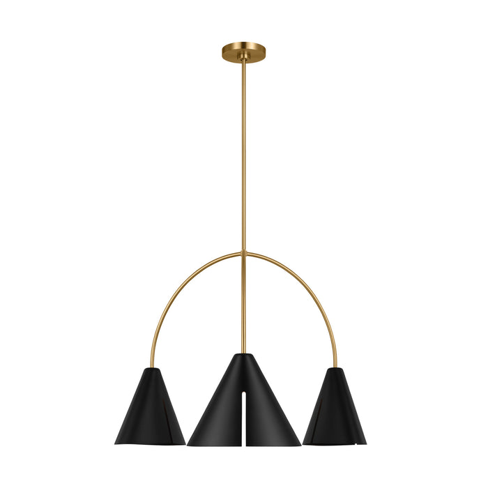 Myhouse Lighting Visual Comfort Studio - KC1113MBKBBS-L1 - LED Chandelier - Cambre - Midnight Black and Burnished Brass