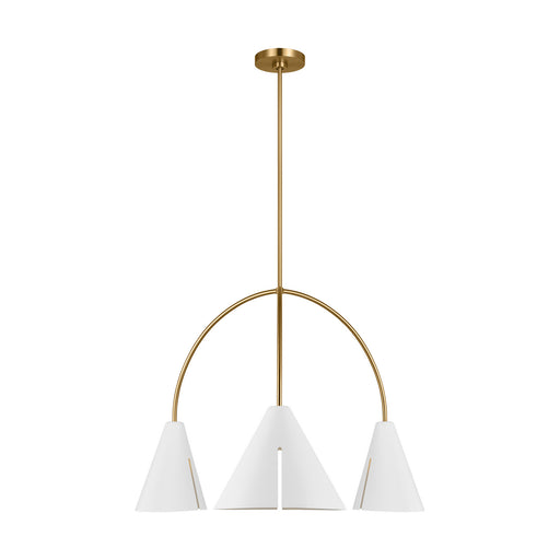 Myhouse Lighting Visual Comfort Studio - KC1113MWTBBS-L1 - LED Chandelier - Cambre - Matte White and Burnished Brass