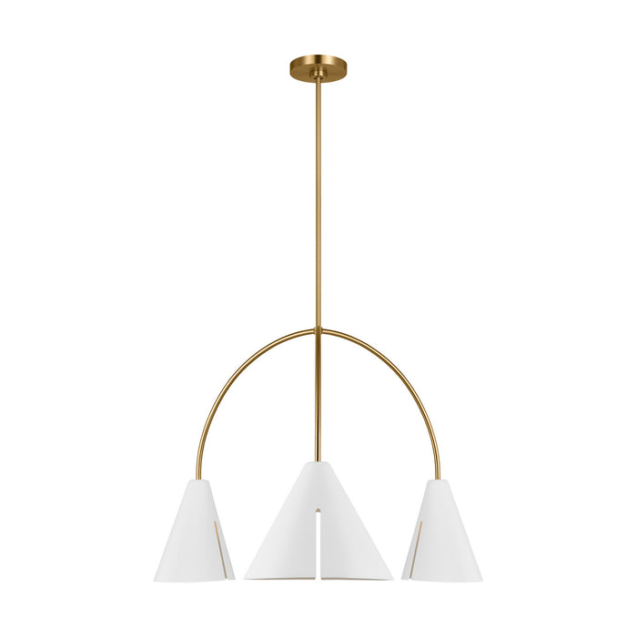 Myhouse Lighting Visual Comfort Studio - KC1113MWTBBS-L1 - LED Chandelier - Cambre - Matte White and Burnished Brass