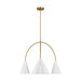 Myhouse Lighting Visual Comfort Studio - KC1113MWTBBS-L1 - LED Chandelier - Cambre - Matte White and Burnished Brass