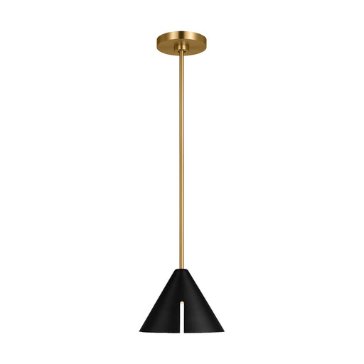 Myhouse Lighting Visual Comfort Studio - KP1121MBKBBS-L1 - LED Pendant - Cambre - Midnight Black and Burnished Brass
