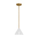 Myhouse Lighting Visual Comfort Studio - KP1121MWTBBS-L1 - LED Pendant - Cambre - Matte White and Burnished Brass