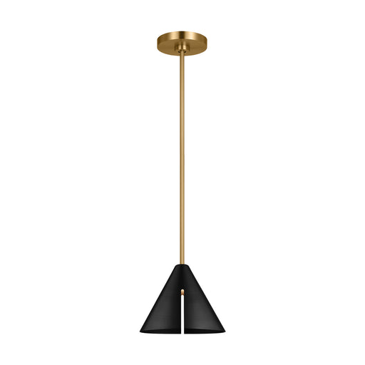 Myhouse Lighting Visual Comfort Studio - KP1131MBKBBS-L1 - LED Pendant - Cambre - Midnight Black and Burnished Brass