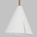 Myhouse Lighting Visual Comfort Studio - KP1131MWTBBS-L1 - LED Pendant - Cambre - Matte White and Burnished Brass