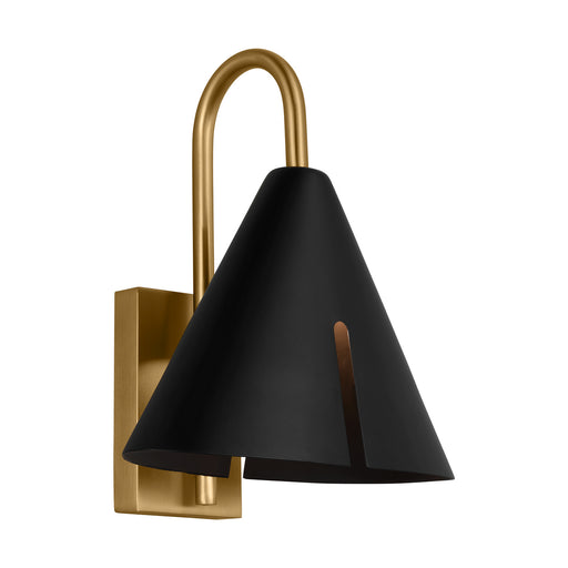 Myhouse Lighting Visual Comfort Studio - KW1131MBKBBS-L1 - LED Wall Sconce - Cambre - Midnight Black and Burnished Brass