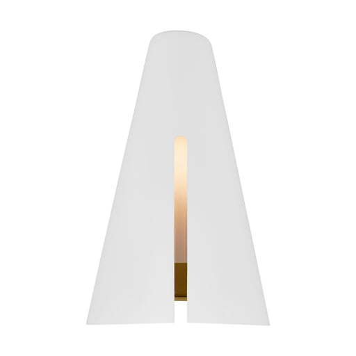 Myhouse Lighting Visual Comfort Studio - KW1141MWTBBS-L1 - LED Wall Sconce - Cambre - Matte White and Burnished Brass