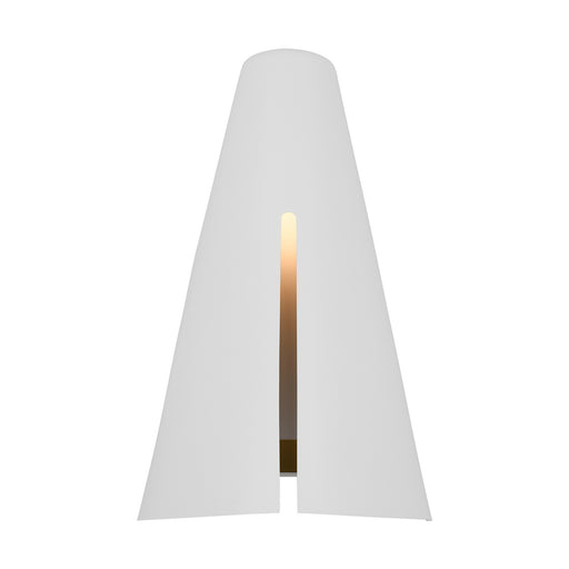 Myhouse Lighting Visual Comfort Studio - KW1151MWTBBS-L1 - LED Wall Sconce - Cambre - Matte White and Burnished Brass