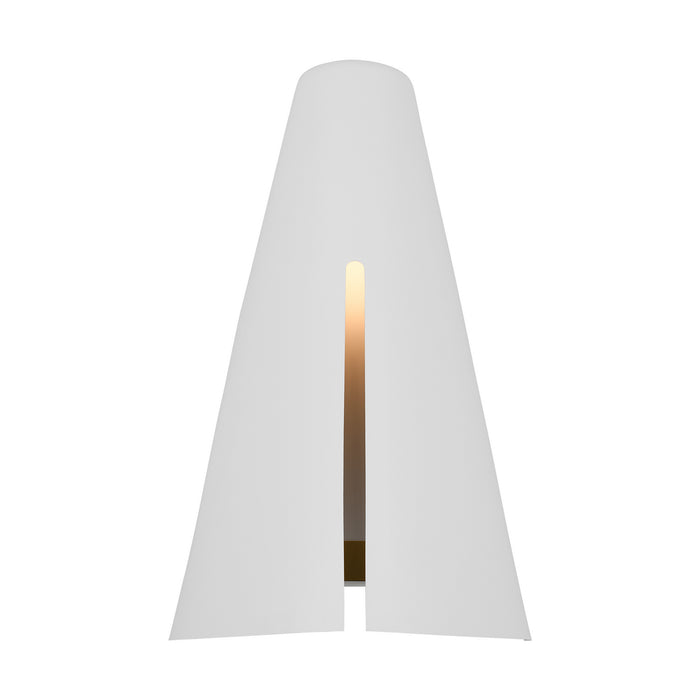 Myhouse Lighting Visual Comfort Studio - KW1151MWTBBS-L1 - LED Wall Sconce - Cambre - Matte White and Burnished Brass