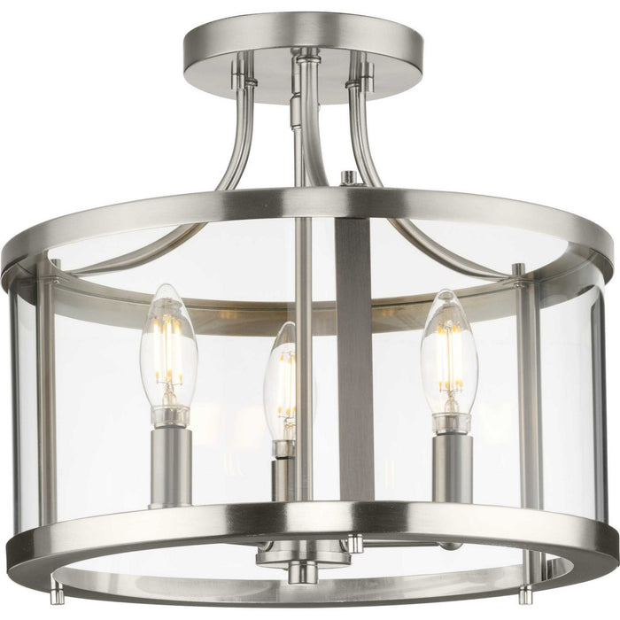 Myhouse Lighting Progress Lighting - P350231-009 - Three Light Semi Flush Mount - Gilliam - Brushed Nickel