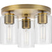 Myhouse Lighting Progress Lighting - P350237-163 - Three Light Flush Mount - Cofield - Vintage Brass