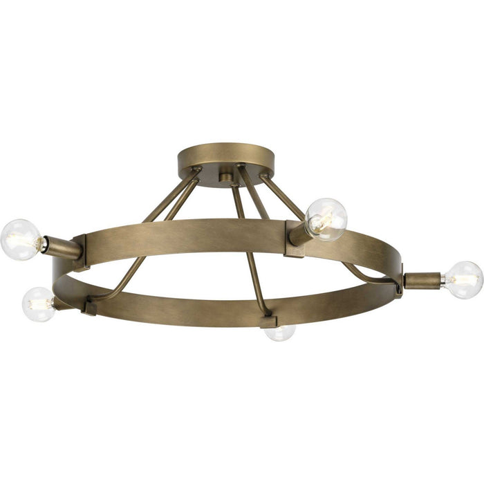 Myhouse Lighting Progress Lighting - P350240-196 - Five Light Semi Flush Mount - Breckenridge - Aged Bronze