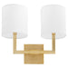 Myhouse Lighting Quorum - 5377-2-80 - Two Light Wall Mount - BOLERO - Aged Brass w/ White Linen