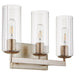 Myhouse Lighting Quorum - 574-3-60 - Three Light Vanity - Merrick - Aged Silver Leaf