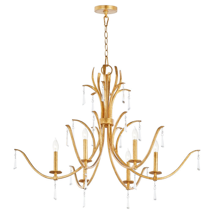 Myhouse Lighting Quorum - 620-6-74 - Six Light Chandelier - Majesty - Gold Leaf