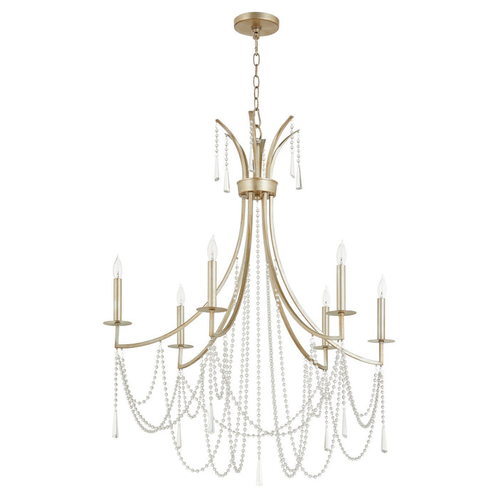 Myhouse Lighting Quorum - 628-6-60 - Six Light Chandelier - Malin - Antique Silver