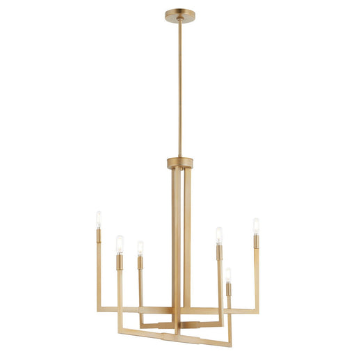 Myhouse Lighting Quorum - 6377-6-80 - Six Light Chandelier - BOLERO - Aged Brass
