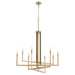 Myhouse Lighting Quorum - 6377-8-80 - Eight Light Chandelier - BOLERO - Aged Brass