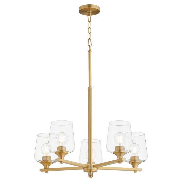 Myhouse Lighting Quorum - 658-5-80 - Five Light Chandelier - Veno - Aged Brass