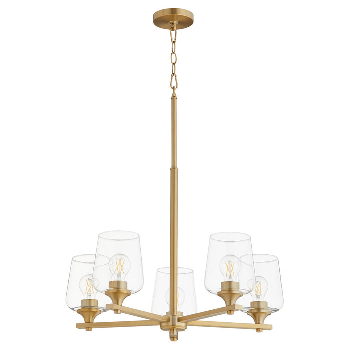 Myhouse Lighting Quorum - 658-5-80 - Five Light Chandelier - Veno - Aged Brass