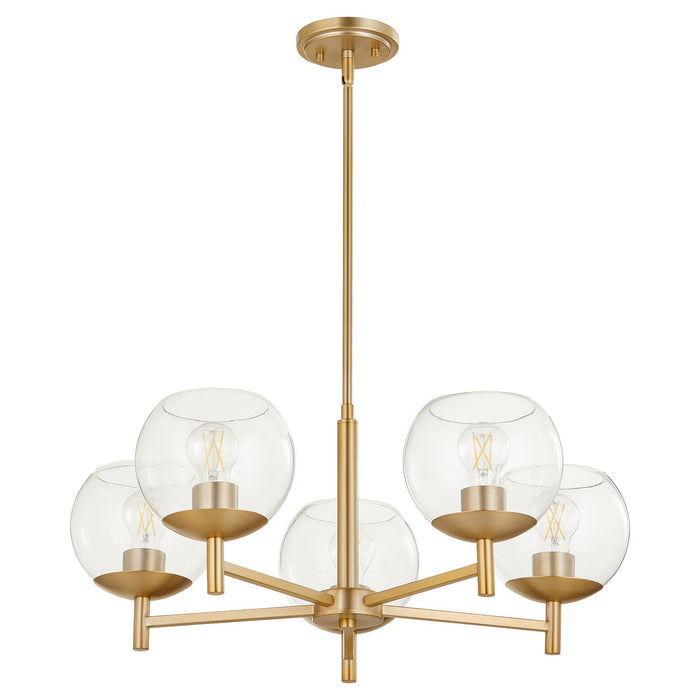 Myhouse Lighting Quorum - 678-5-80 - Five Light Chandelier - Lyon - Aged Brass