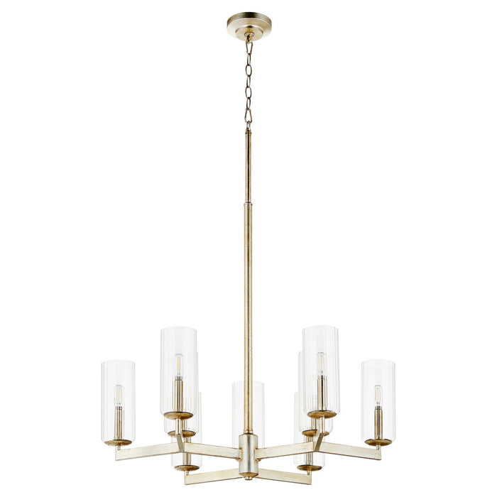 Myhouse Lighting Quorum - 674-9-60 - Nine Light Chandelier - Merrick - Aged Silver Leaf